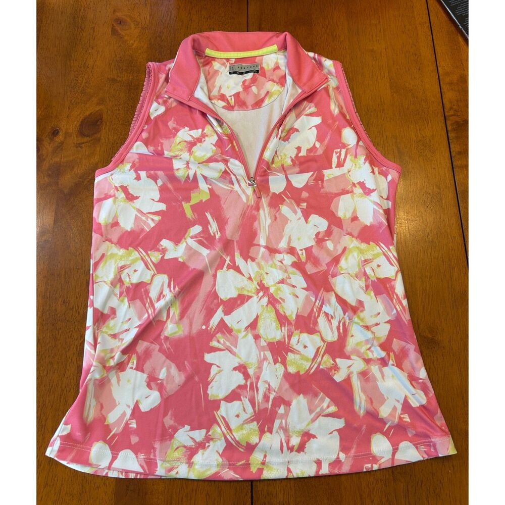 PGA Tour Women’s Pink Floral Sleeveless Golf Top Size M
